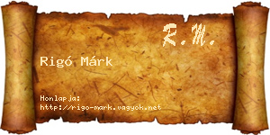 Rigó Márk névjegykártya